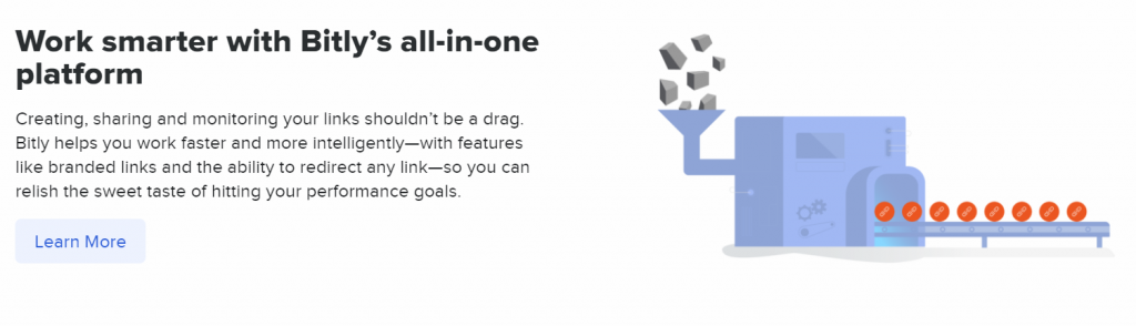 Bitly all-in-one platform homepage.