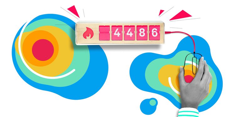 Hand clicking on link connected to click tracker.